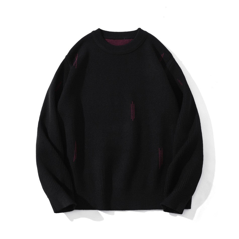 Áo Sweater Len Thêu Cổ Tròn Nam