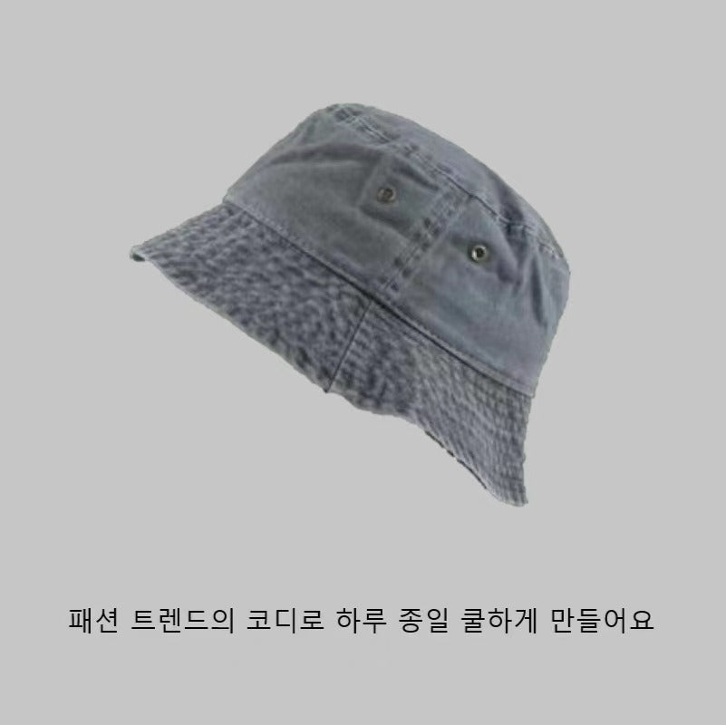 Nón Bucket Retro Màu Trơn Phong Cách Cowboy