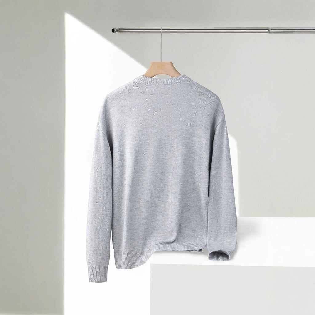 Áo Sweater Len Cổ Tròn Có Túi Tiện Dụng