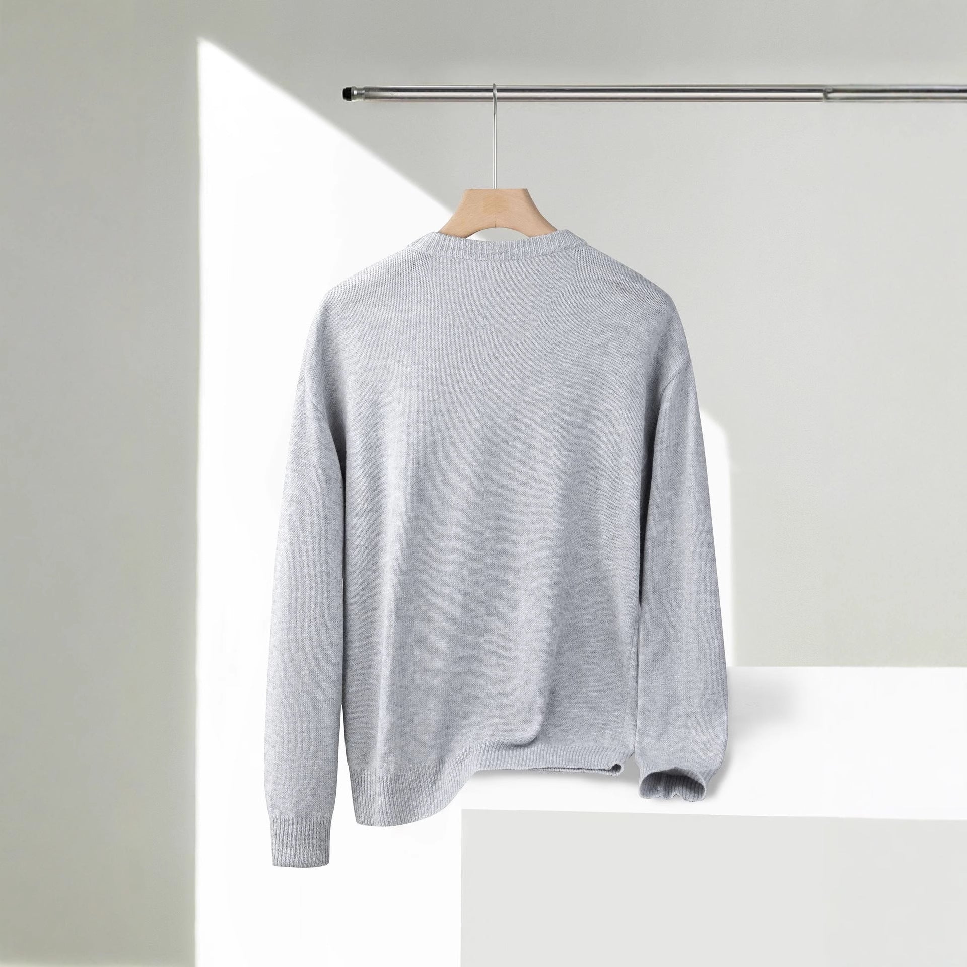 Áo Sweater Len Cổ Tròn Có Túi Tiện Dụng