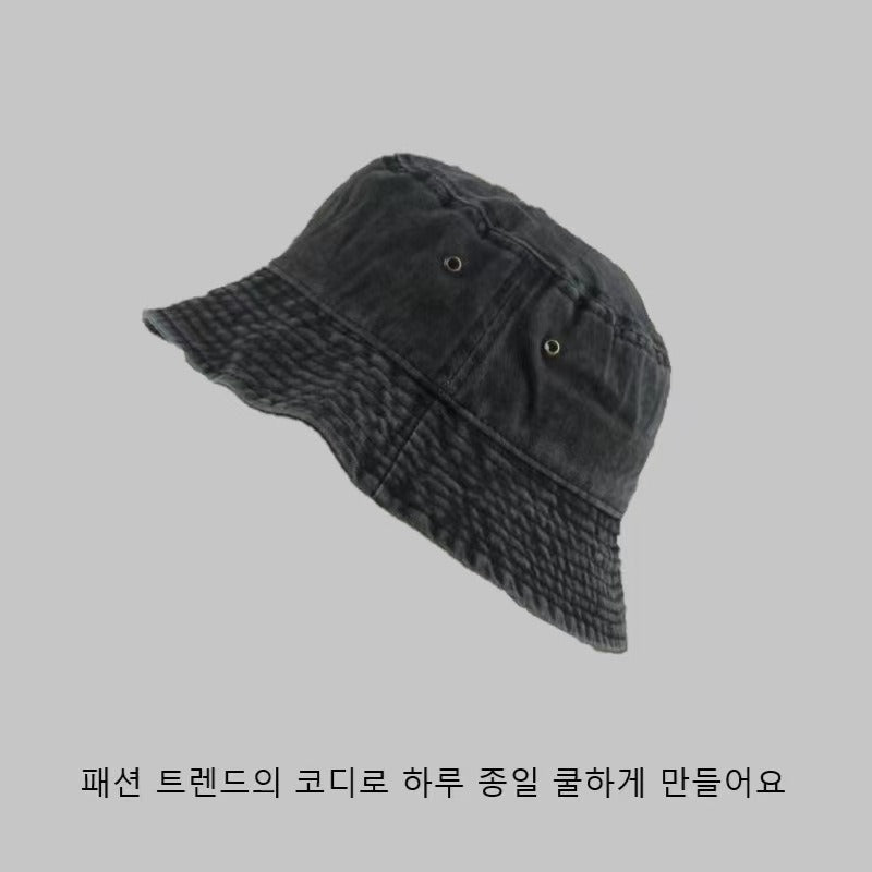 Nón Bucket Retro Màu Trơn Phong Cách Cowboy