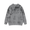 Áo Sweater Len Graffiti Inkjet Dáng Base