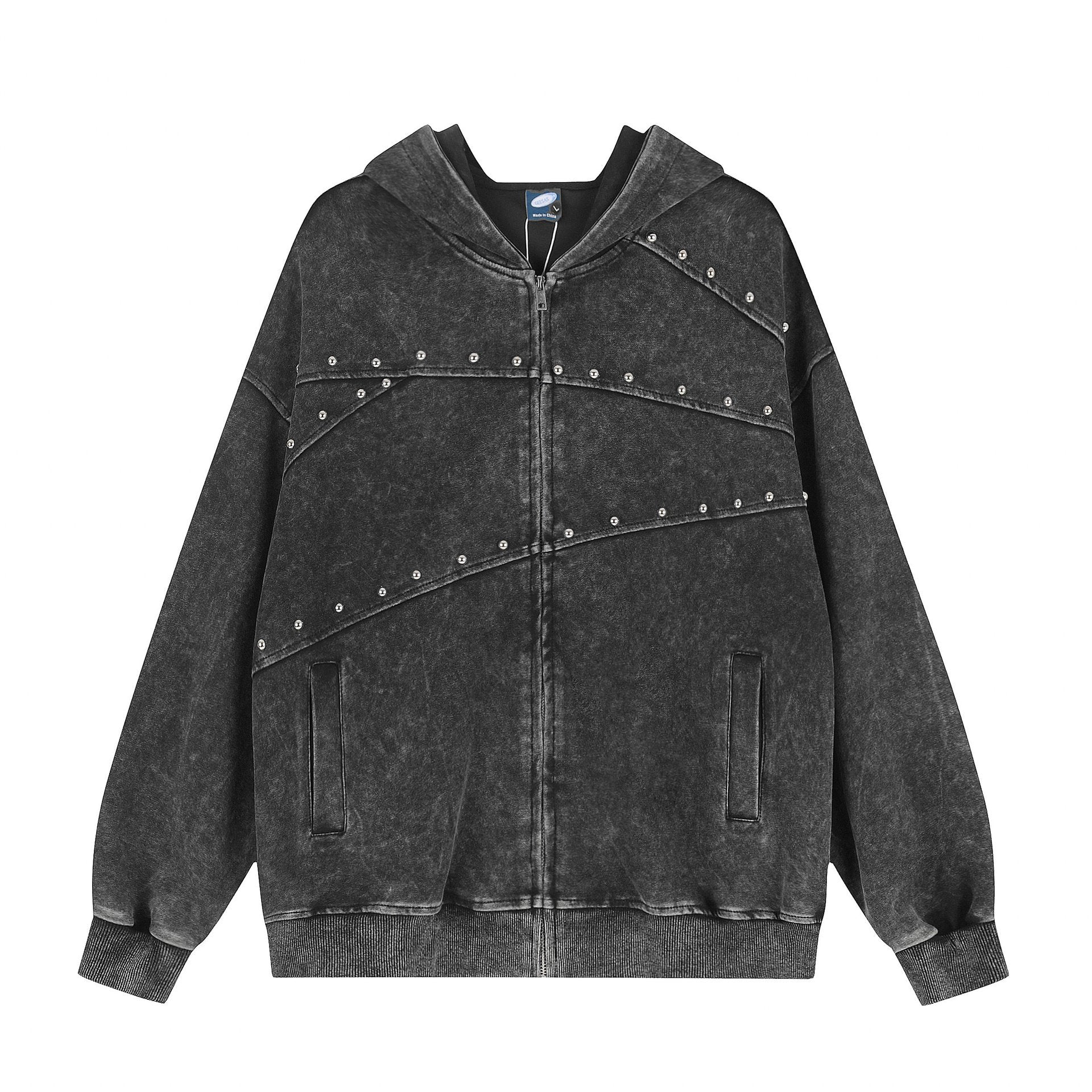 Áo Hoodie Đường Chỉ Đinh Tán Độc Đáo