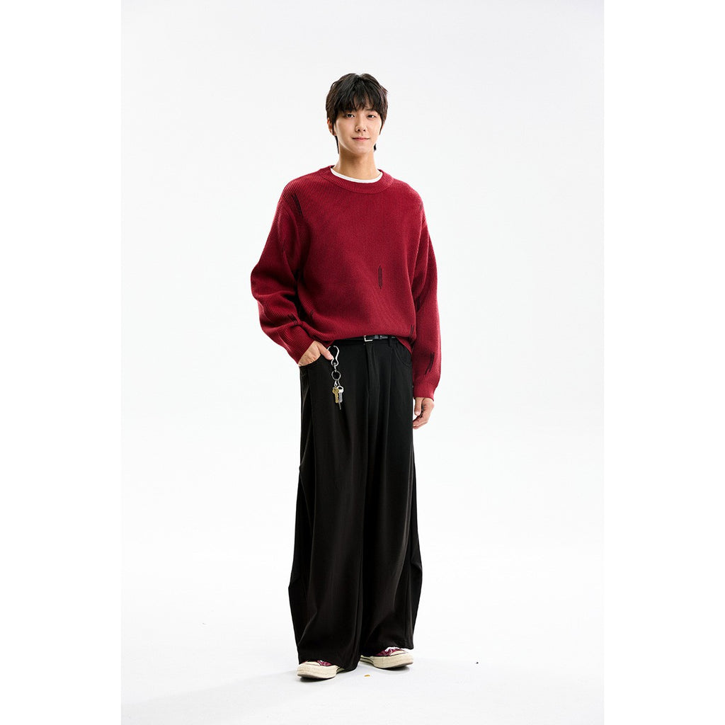 Áo Sweater Len Thêu Cổ Tròn Nam