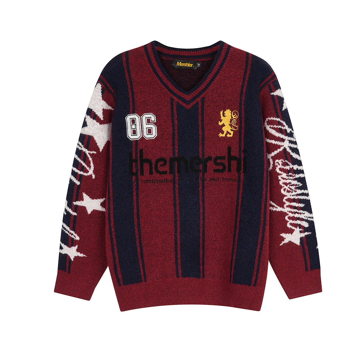 Áo Sweater Len Sọc Baseball Cổ V