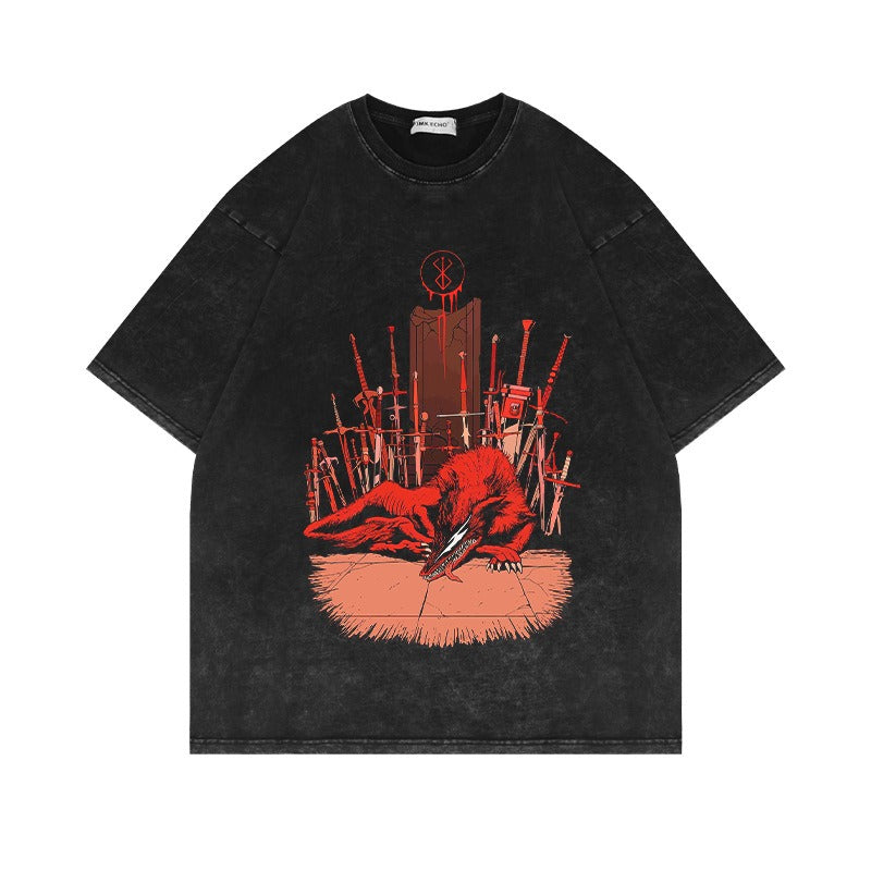 Áo Thun Oversize 280G Wash Cũ American Streetwear