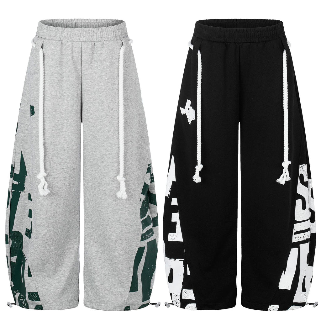 Quần Sweatpants In Họa Tiết Ống Rộng Oversized