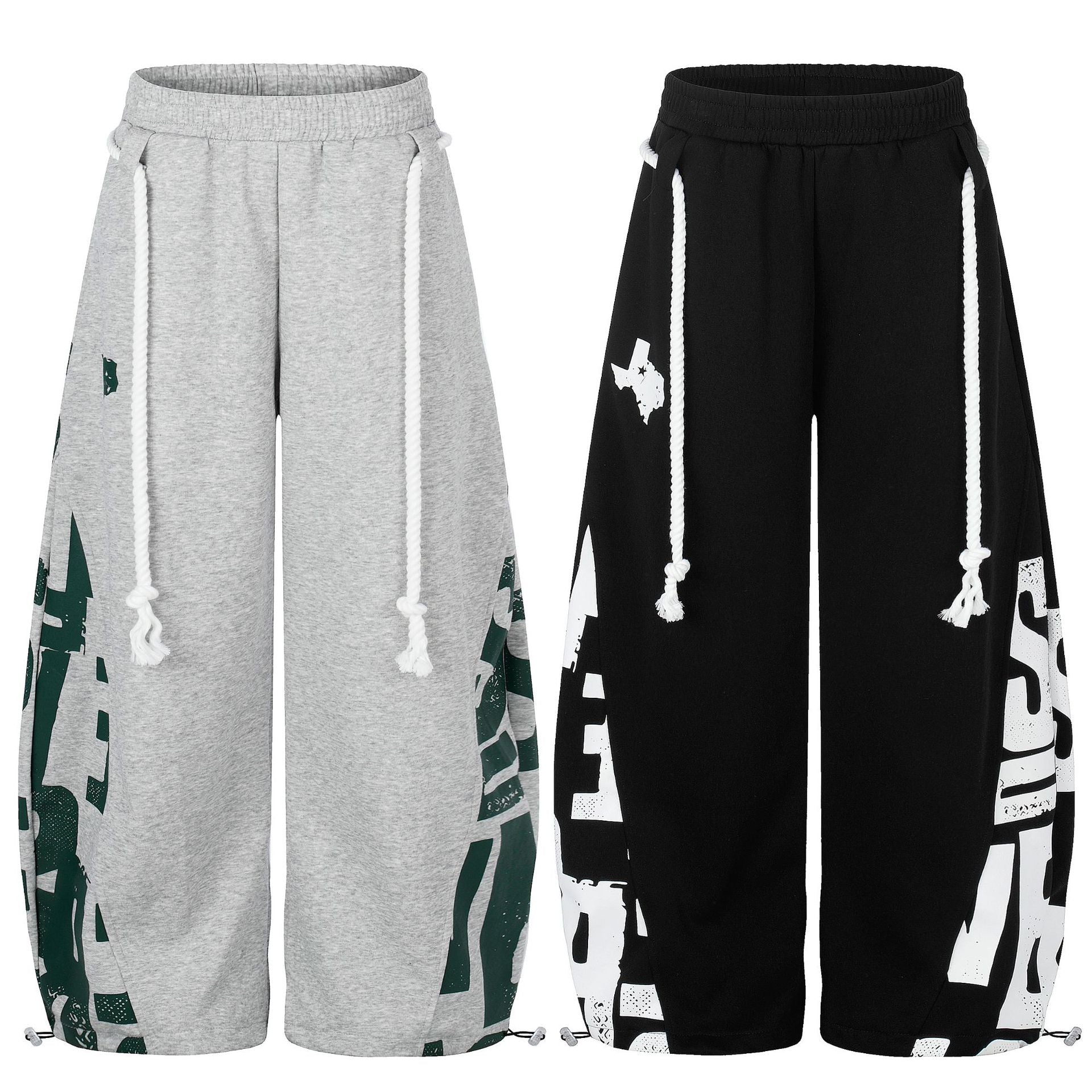 Quần Sweatpants In Họa Tiết Ống Rộng Oversized