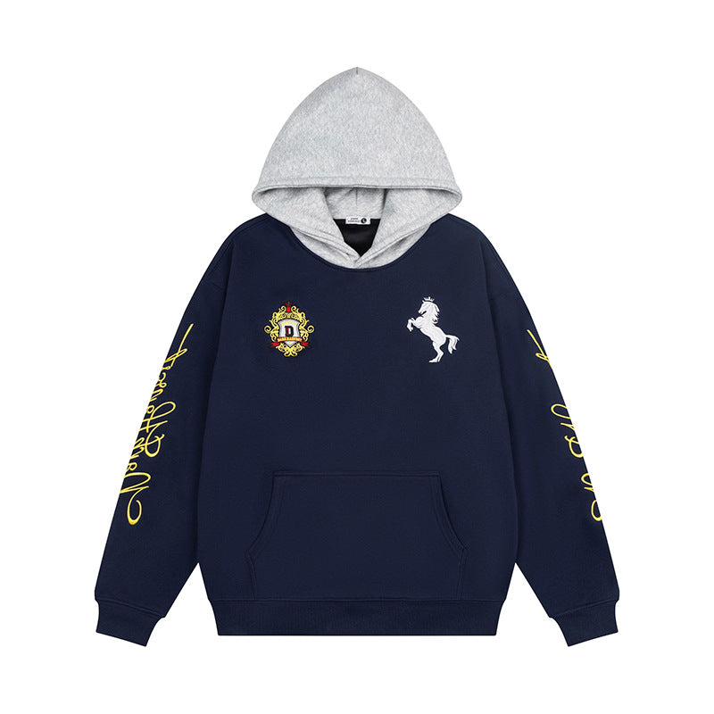 Áo Hoodie Fleece Thêu Chữ Lụng Pullover