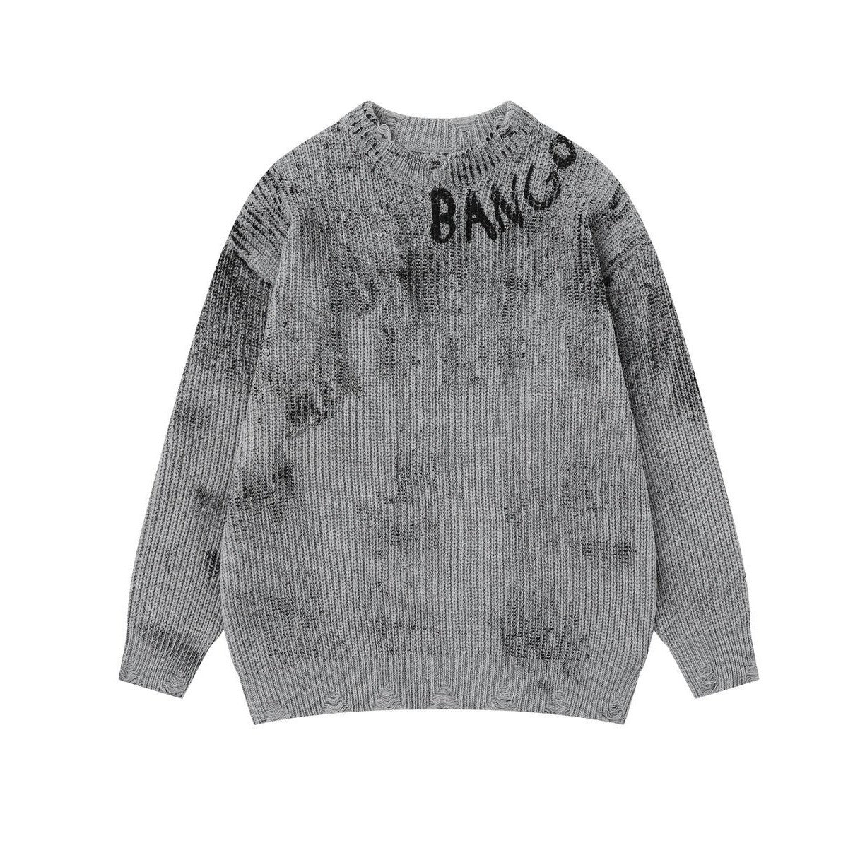 Áo Sweater Len Graffiti Inkjet Dáng Base