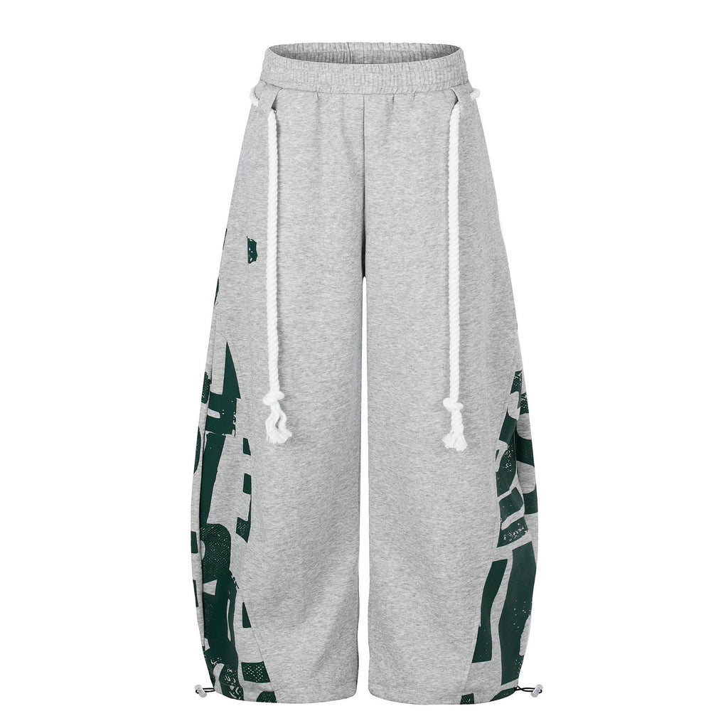 Quần Sweatpants In Họa Tiết Ống Rộng Oversized