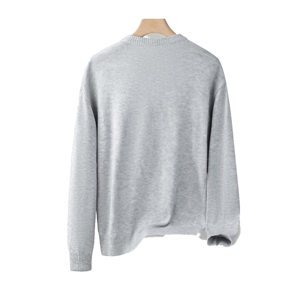 Áo Sweater Len Cổ Tròn Có Túi Tiện Dụng