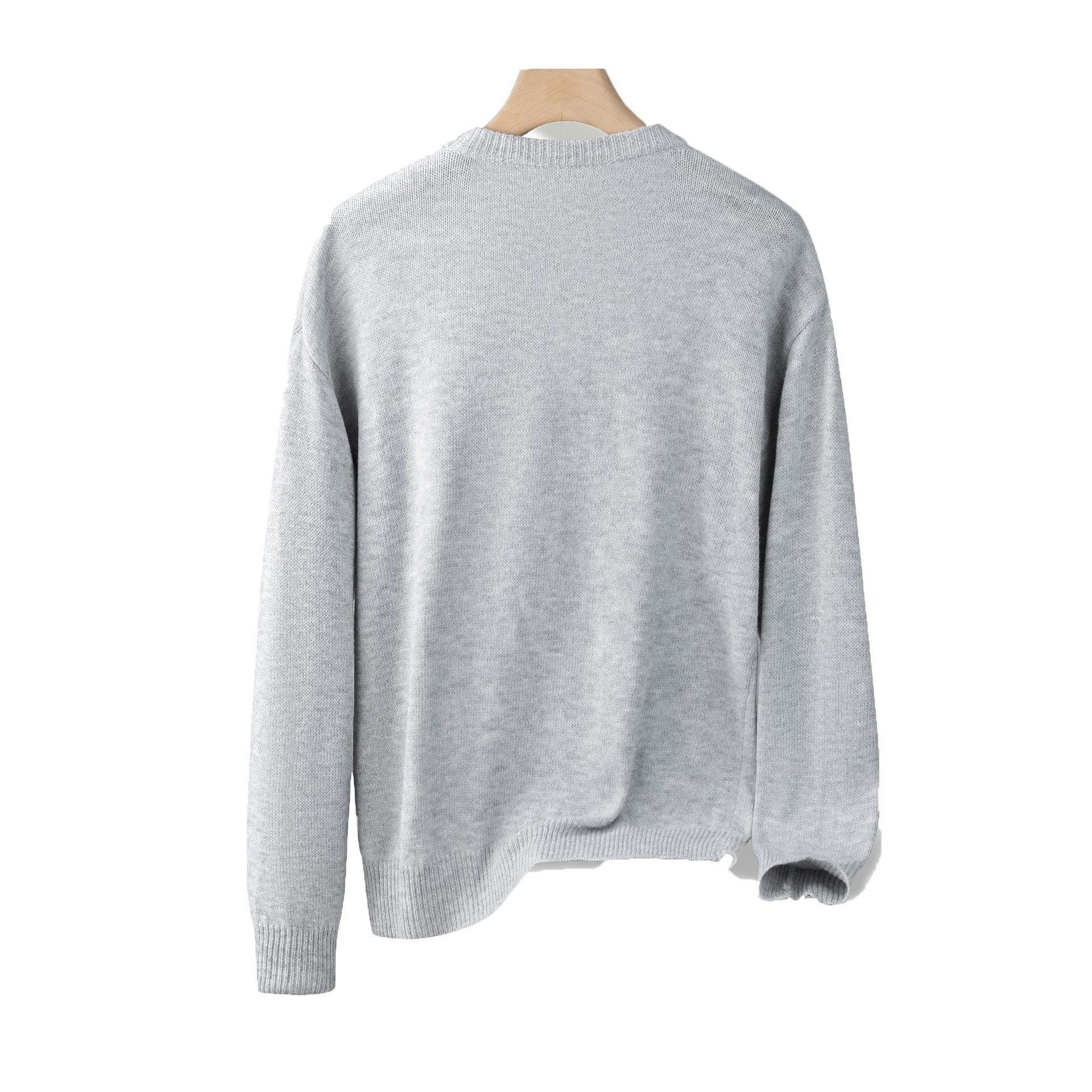 Áo Sweater Len Cổ Tròn Có Túi Tiện Dụng