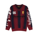 Áo Sweater Len Sọc Baseball Cổ V