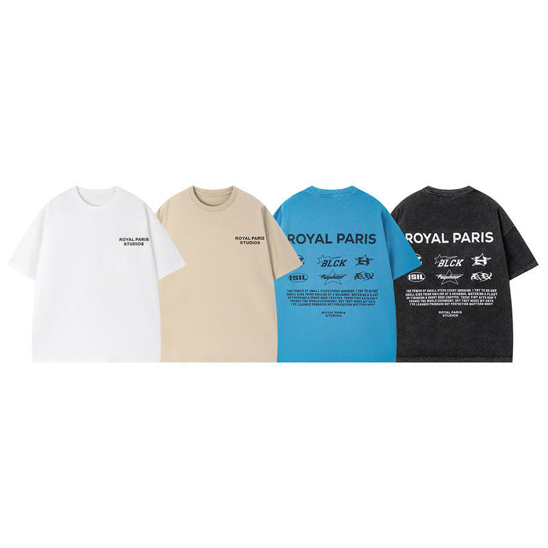 Áo Thun Tay Ngắn Wash Distressed Heavyweight