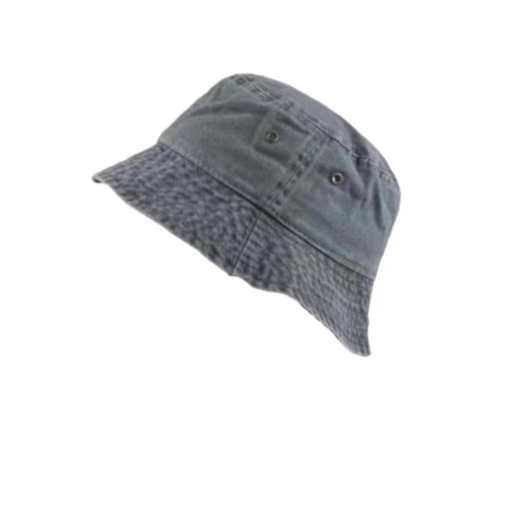 Nón Bucket Retro Màu Trơn Phong Cách Cowboy
