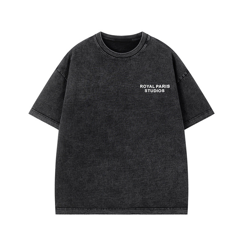 Áo Thun Tay Ngắn Wash Distressed Heavyweight