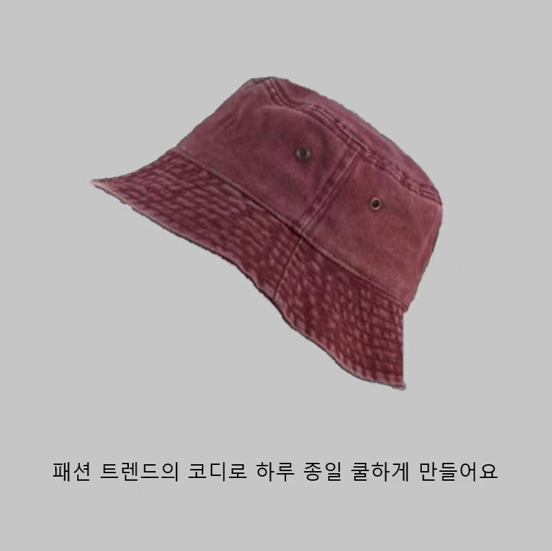 Nón Bucket Retro Màu Trơn Phong Cách Cowboy