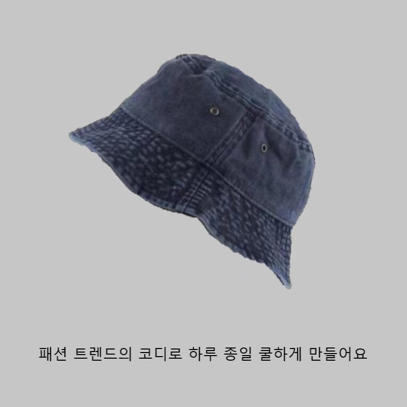 Nón Bucket Retro Màu Trơn Phong Cách Cowboy