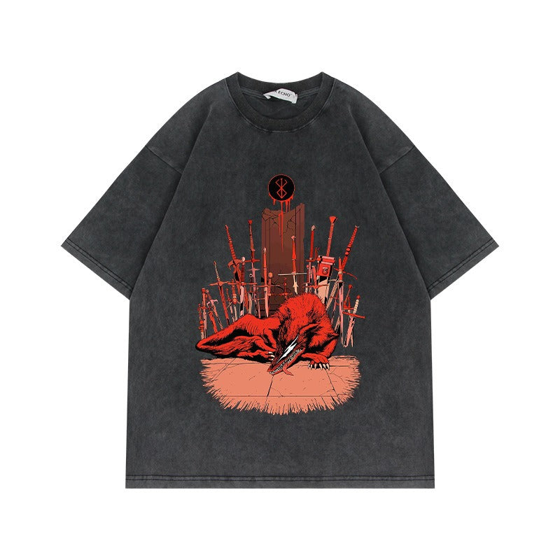 Áo Thun Oversize 280G Wash Cũ American Streetwear