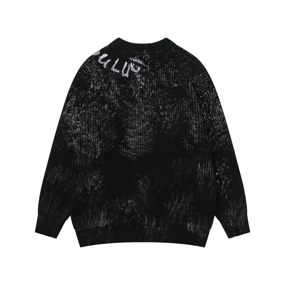 Áo Sweater Len Graffiti Inkjet Dáng Base